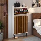 Kit Quarto Sapateira Vertical 3 Gavetas Basculantes Off White