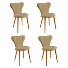 Kit Quatro Cadeiras Jacobsen Tauari Bege - Ooca Móveis