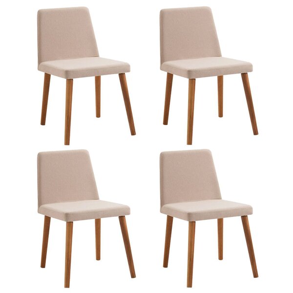Kit Quatro Cadeiras Pri Daf Mobiliário Bege