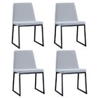 Kit Quatro Cadeiras Yanka  Cinza Claro