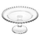 Kit Queijeira Manteigueira E Suporte De Bolo Cristal Coração