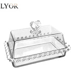 Kit Queijeira Manteigueira E Suporte De Bolo Cristal Coração