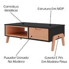 Kit Rack Para Tv 50 Polegadas E Mesa De Centro Grafite Pinus