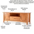 Kit Rack Para Tv De Até 60' E Aparador 100% Madeira Belinda C