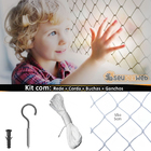 Kit Rede Tela Proteção Apartamento Janela 1,30 X 1,60 Branca