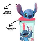 Kit Refeição Infantil Melamina Stitch Disney 3 Peças Incluso