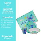 Kit Refeição Infantil Melamina Stitch Disney 4 Peças Incluso