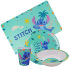 Kit Refeição Infantil Melamina Stitch Disney 4 Peças Incluso