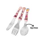 Kit Refeição Infantil Minnie 7 Peças Melamina Prato, Tigela,