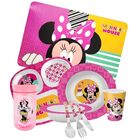 Kit Refeição Infantil Minnie 9 Peças Pratos, Tigela, Copo, Lu