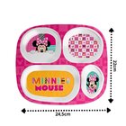 Kit Refeição Infantil Minnie Disney 4 Peças Prato Divisória,