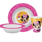Kit Refeição Infantil Minnie Disney 5 Peças Melamina Pratos,