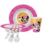 Kit Refeição Infantil Minnie Disney 6 Peças Prato, Tigela, Co