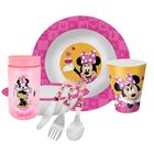 Kit Refeição Infantil Minnie Disney 7 Peças Prato, Tigela, Co