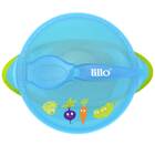 Kit Refeição Infantil Prato C/ Ventosa E Colher Azul - Lillo