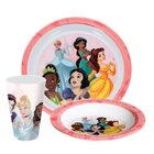 Kit Refeição Infantil Princesas Disney 6 Peças Prato, Tigela,