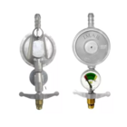 Kit Registro Gás 1kg C/ Manômetro + Mangueira 4m + 2 Abraçade