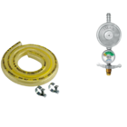 Kit Registro Gás 1kg C/ Manômetro + Mangueira 4m + 2 Abraçade