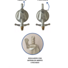 Kit Registro Regulador Gás 2kg Mangueira 1,2m + 2 Abraçadeiras