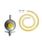 Kit Registro Regulador Gás 2kg Mangueira 1,2m + 2 Abraçadeiras