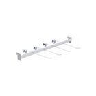 Kit - Régua Para Gôndola Ponta 73cm + 4 Ganchos Simples Branc