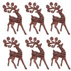 Kit Rena Natal Gliter Rosê Pendente 13cm 6 Peças Enfeite Árvo