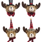 Kit Rena Pelúcia Premium Chapéu E Gorro Xadrez 12cm 4 Unidade