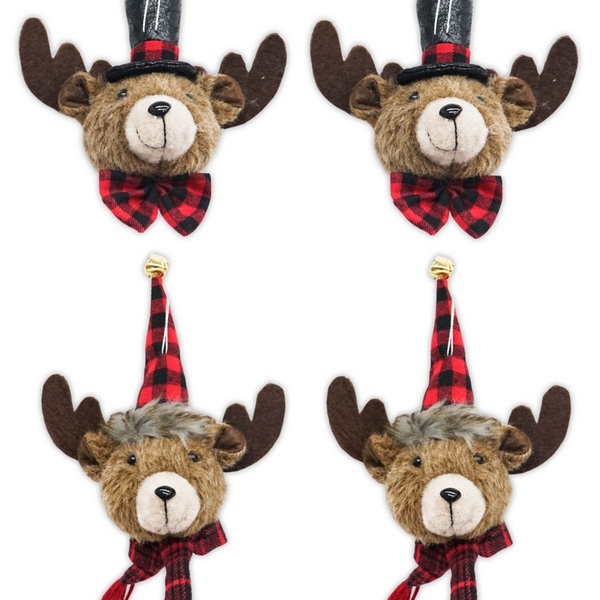 Kit Rena Pelúcia Premium Chapéu E Gorro Xadrez 12cm 4 Unidade