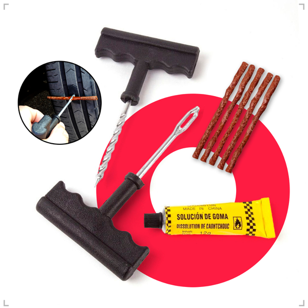 Kit Reparo De Pneus Furado Macarrão Para Carro E Moto Sem Câm