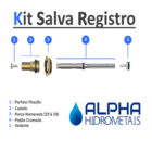 Kit Reparo Salva Registro Pressão Chuveiro Universal Metal Am