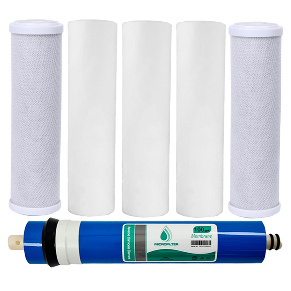 Kit Reposição Filtro Aquário 3 Pp 2 Carbon Block 1 Ro 100gpd