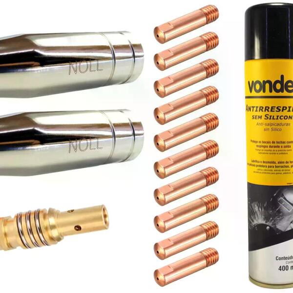 Kit Reposição Para Tocha Mig 15ak: 2 Bocal 12mm + 1 Porta Bic