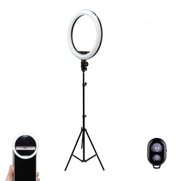 Kit Ring Light 12" + Disparador De Fotos Bluetooth + Mini Rin