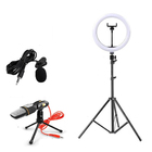 Kit Ring Light 12" Com Tripé De 1,5m + Microfone Portátil Lap