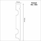 Kit Rodapé De Mdf 15cmx15mmx2,40m 5 Barras Com Friso 1503  Br