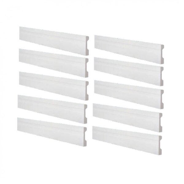 Kit Rodapé De Poliestireno 10 Barras Frisadas De 7cmx2,44m Re