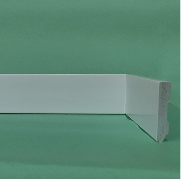 Kit Rodapé De Poliestireno 10 Barras Lisas De 5cm X 2,40m Ren