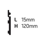 Kit Rodapé De Poliestireno 3 Barras Frisadas De 12cmx2,44m Re