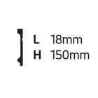 Kit Rodapé De Poliestireno 3 Barras Frisadas De 15cm X 2,44m