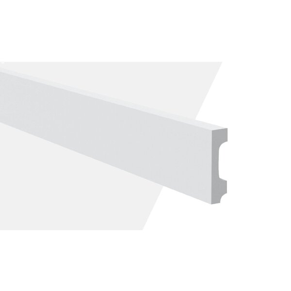 Kit Rodapé De Poliestireno 4 Barras Lisas 7cm X 2,00m Rende 8