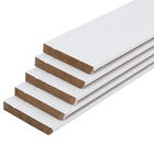 Kit Rodapé 5 peças de MDF Comum Frisado Revestido Branco 2,40x10x1,5 Moldurama