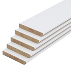 Kit Rodapé 5 peças de MDF Comum Liso Revestido Branco 2,40x10x1,5 Moldurama