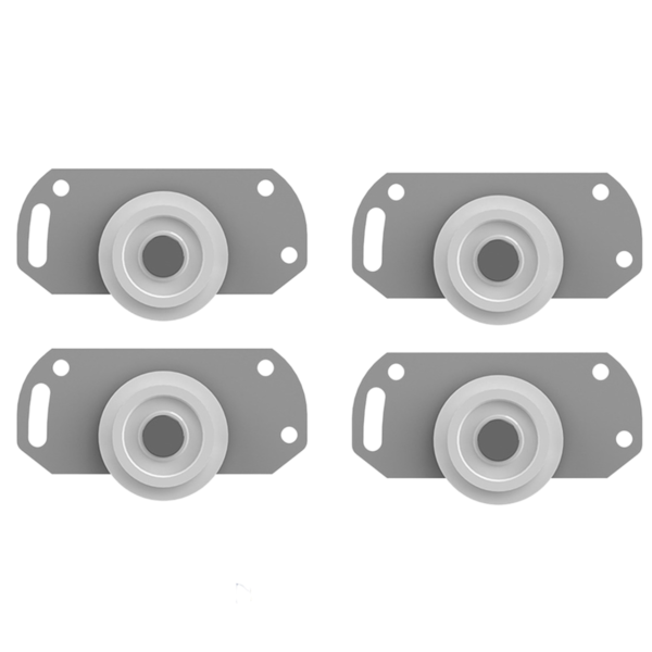 Kit Roldana Inferior Porta Correr Sistema S/ Guia 4 Und