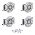 Kit Roldana Porta Deslizante Chapa L 4 Und Roda Grande 40mm