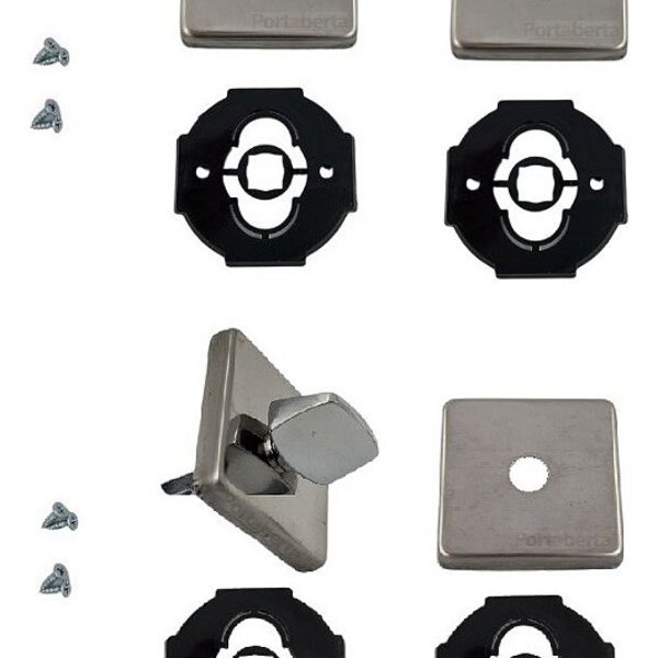 Kit Roseta Avulsa Fechadura Banheiro Imab Cromada Quadrada