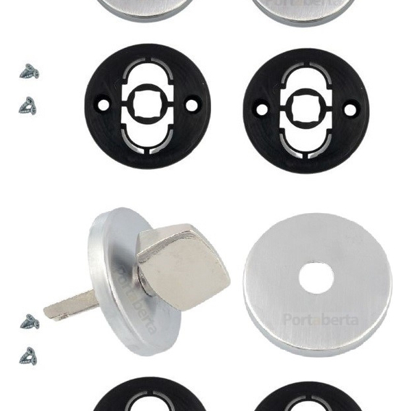 Kit Roseta Avulsa Fechadura Banheiro Imab Escovada Tranqueta