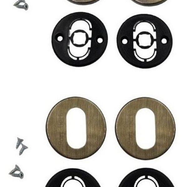 Kit Roseta Avulsa Fechadura Externa Imab Antique Ouro Velho