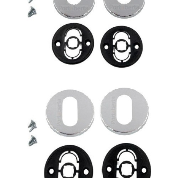 Kit Roseta Avulsa Fechadura Externa Imab Cromada P/ Cilindro
