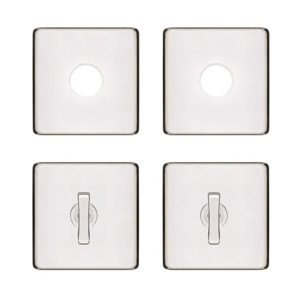 Kit Roseta Avulsa Fechadura Pado Banheiro Inox Polido Rq2