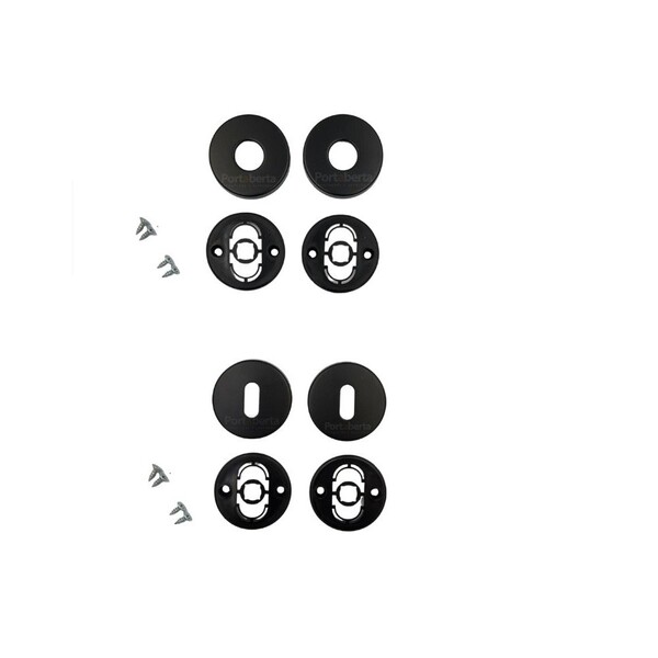 Kit Roseta Avulsa P/ Fechadura Interna Imab Preta Preto Redon